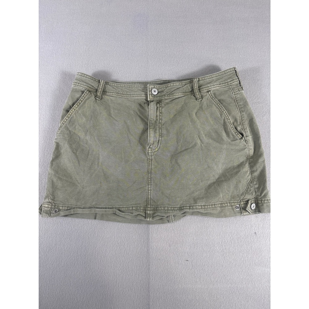 American Eagle‎ Womens Olive Green Stretch Mini Skirt Utility Cargo Size 14